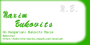 maxim bukovits business card